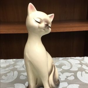 Ceramic Siamese Cat 10” height Vintage